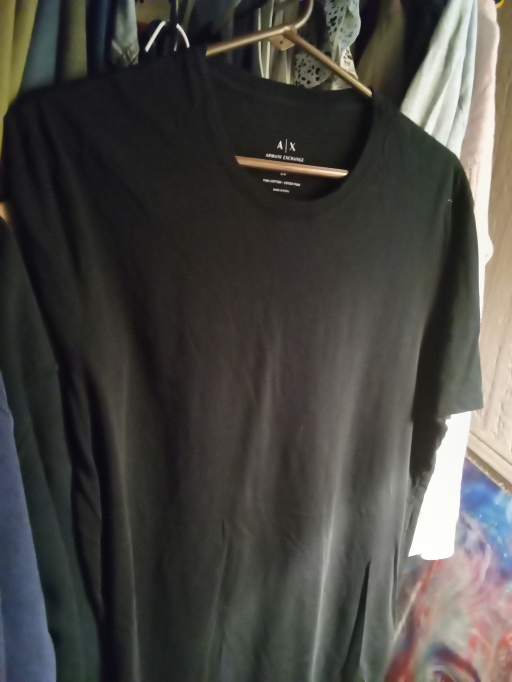 Armani Exchange Black Crew Neck Short Sleeve Tee
